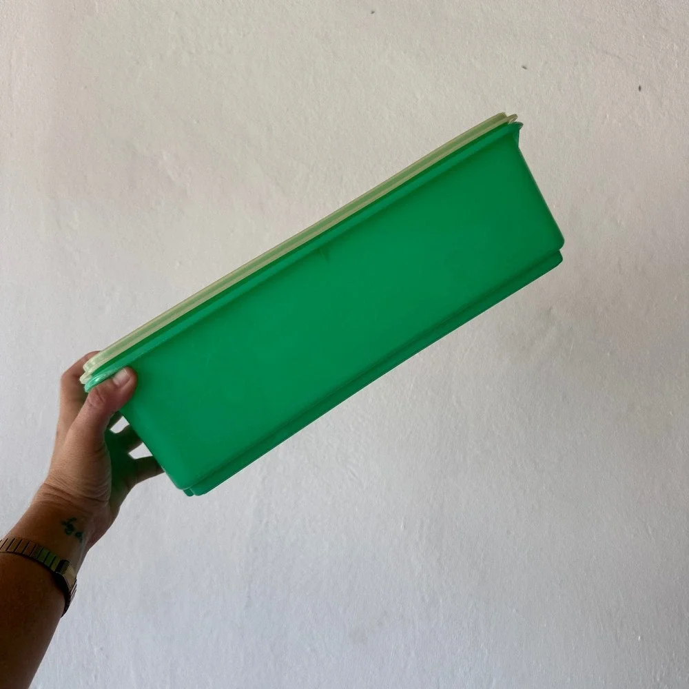 2pc Vintage Tupperware Replacement Lid 1363 & Green Strainer Insert 1364